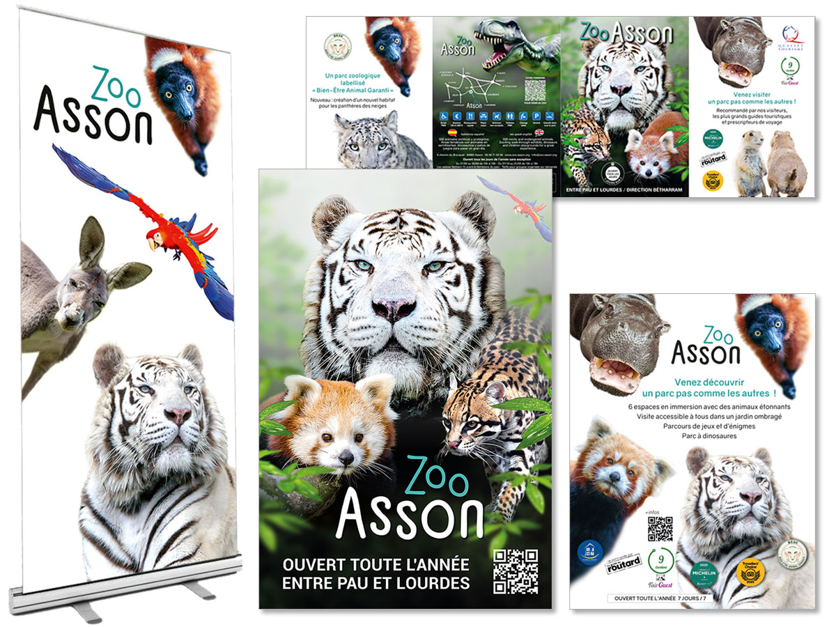 Identité visuelle 2026 du zoo d'Asson - scom communication Identité visuelle 2026 du zoo d'Asson